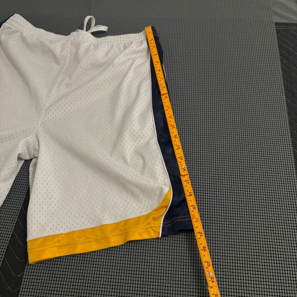 NBA Indiana Pacers Basketball Shorts Mens Large White Navy Yellow Mesh Athletic - Picture 6 of 7